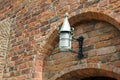 Old copper lantern on wall in Wassenaar, Holland