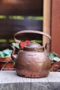 Old Copper Tea Pot in a Summer Cottage Royalty Free Stock Photo