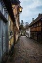 Old cobblestone street - Aarhus, Denmark Royalty Free Stock Photo