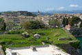 Old Corfu town cityscape, Greece. View to Kerkyra town from the Old Fortress Royalty Free Stock Photo