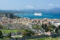 Old Corfu town cityscape, Greece. View to Kerkyra town from the Old Fortress Royalty Free Stock Photo