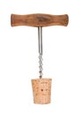 Old corkscrew with cork Royalty Free Stock Photo