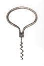 Old corkscrew on white background Royalty Free Stock Photo
