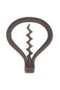 Old corkscrew on white background Royalty Free Stock Photo