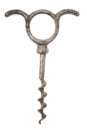 Old corkscrew on white background Royalty Free Stock Photo