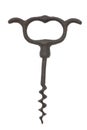 Old corkscrew on white background Royalty Free Stock Photo