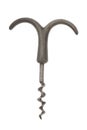 Old corkscrew on white background Royalty Free Stock Photo