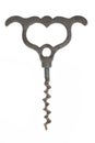 Old corkscrew on white background Royalty Free Stock Photo