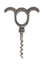 Old corkscrew on white background Royalty Free Stock Photo