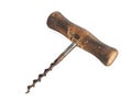 Old corkscrew in wood and metal Royalty Free Stock Photo