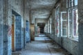 Old corridor in an abandoned hospital