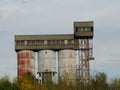 Old and corroded abandoned silo