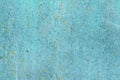 Old corroded metal wall background with flaky blue green paint .Rusty flaky cracked metal surface.Abstract the surface texture of Royalty Free Stock Photo