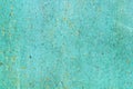 Old corroded metal wall background with flaky blue green paint .Rusty flaky cracked metal surface.Abstract the surface texture of Royalty Free Stock Photo