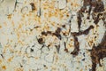 Old corroded metal wall background with flaky gray paint .Rusty flaky cracked metal surface.Abstract the surface texture of the Royalty Free Stock Photo