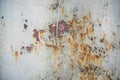 Old corroded metal wall background with flaky gray paint .Rusty flaky cracked metal surface.Abstract the surface texture of the Royalty Free Stock Photo