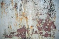 Old corroded metal wall background with flaky gray paint .Rusty flaky cracked metal surface.Abstract the surface texture of the Royalty Free Stock Photo