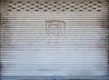 Old corrugated metal sheet,Slide door Royalty Free Stock Photo