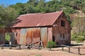 Corrugated sheet metal barn used in Mercury Mining at Almaden Quicksilver County Park