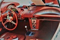 Old corvette convertable car interior