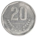 20 old costa rican colones coin