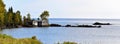 Old cottage on the lake superior shoreline Royalty Free Stock Photo