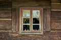 Old cottage window. Royalty Free Stock Photo