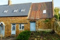 Old cottages in village in england uk