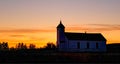 An old country church at sunrise Royalty Free Stock Photo