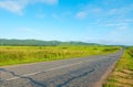 Old country road field landscape in Russia Royalty Free Stock Photo