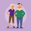 Old couple active seniors characters