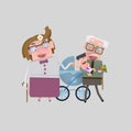 Old couple with a baby 3D