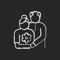 Old couple chalk white icon on black background Royalty Free Stock Photo