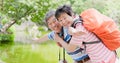 Old couple go travel Royalty Free Stock Photo