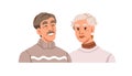 Old couple. Happy senior people, married elderly man and woman. Aged husband and wife, spouse portrait. Older retired