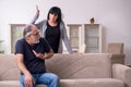 Old couple having argument at home Royalty Free Stock Photo