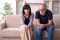 Old couple having argument at home Royalty Free Stock Photo