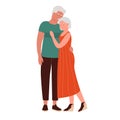 Old couple hugging moment Royalty Free Stock Photo