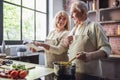 Old couple in the kitchen