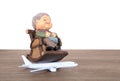 Old couple model and an airplane model Royalty Free Stock Photo