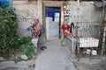 Old couple in a slum In jakarta Royalty Free Stock Photo