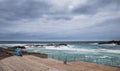 Old couple watching the ocean, Mesa del Mar, Tenerife, Canary Islands, Spain