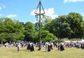 Dance around Midsummer Tree In Sweden Royalty Free Stock Photo