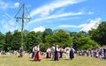 Dance around Midsummer Tree In Sweden Royalty Free Stock Photo