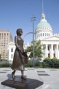 Old courthouse and sculpture in city ST Louis MO USA
