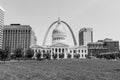 Old Courthouse in St. Louis, MO in Black and White. Royalty Free Stock Photo