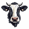 Detailed Cow Illustration On White Background: Vibrant Caricatures With Powerful Symbolism