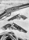 Old Cowboy Guns. Royalty Free Stock Photo