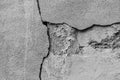 Old crack broken gray concrete wall damage background grey cracked texture Royalty Free Stock Photo