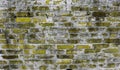 Old crack dirty yellow brick wall surface